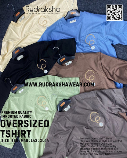 Premium Quality Imported 100% Cotton Fabric Oversized T-shirts | 220 GSM | Embroidered Work