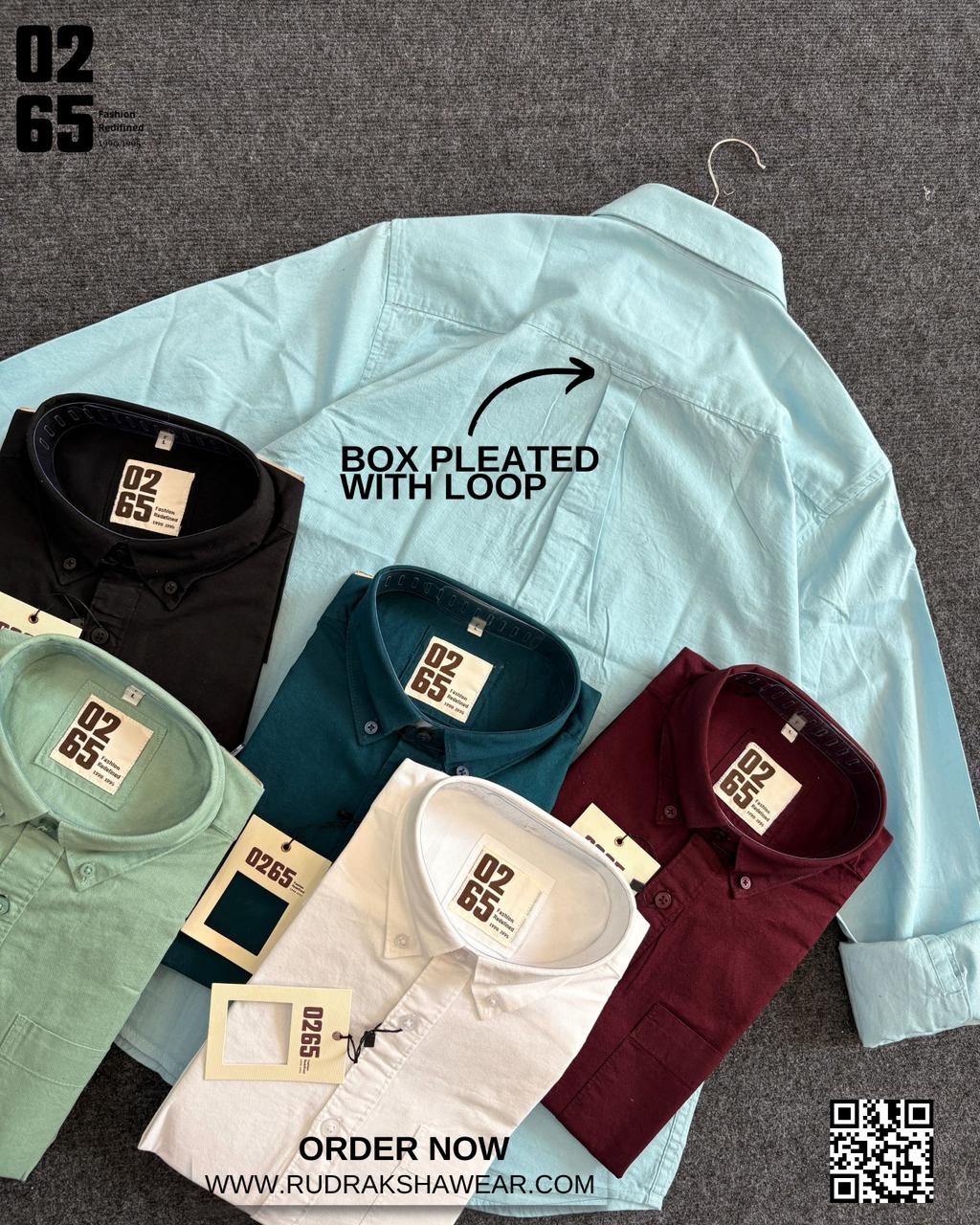 0265 Plain Full Sleeve Oxford Shirt | Inside Placket Tape