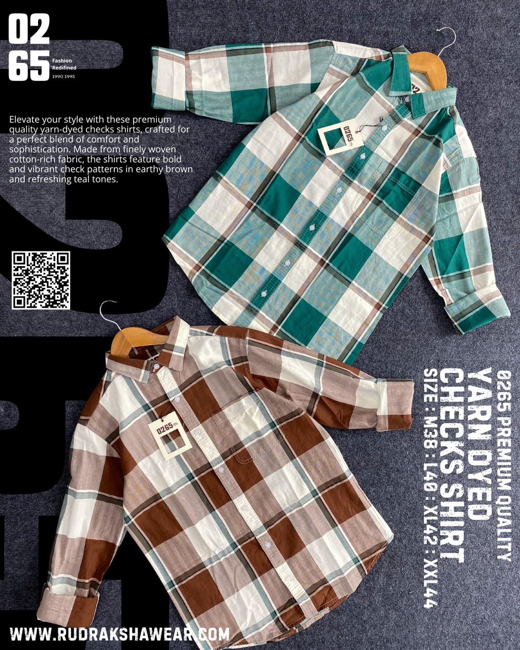 Full Sleeve Yarn Dyed Checks Shirt- Premium Range By 0265