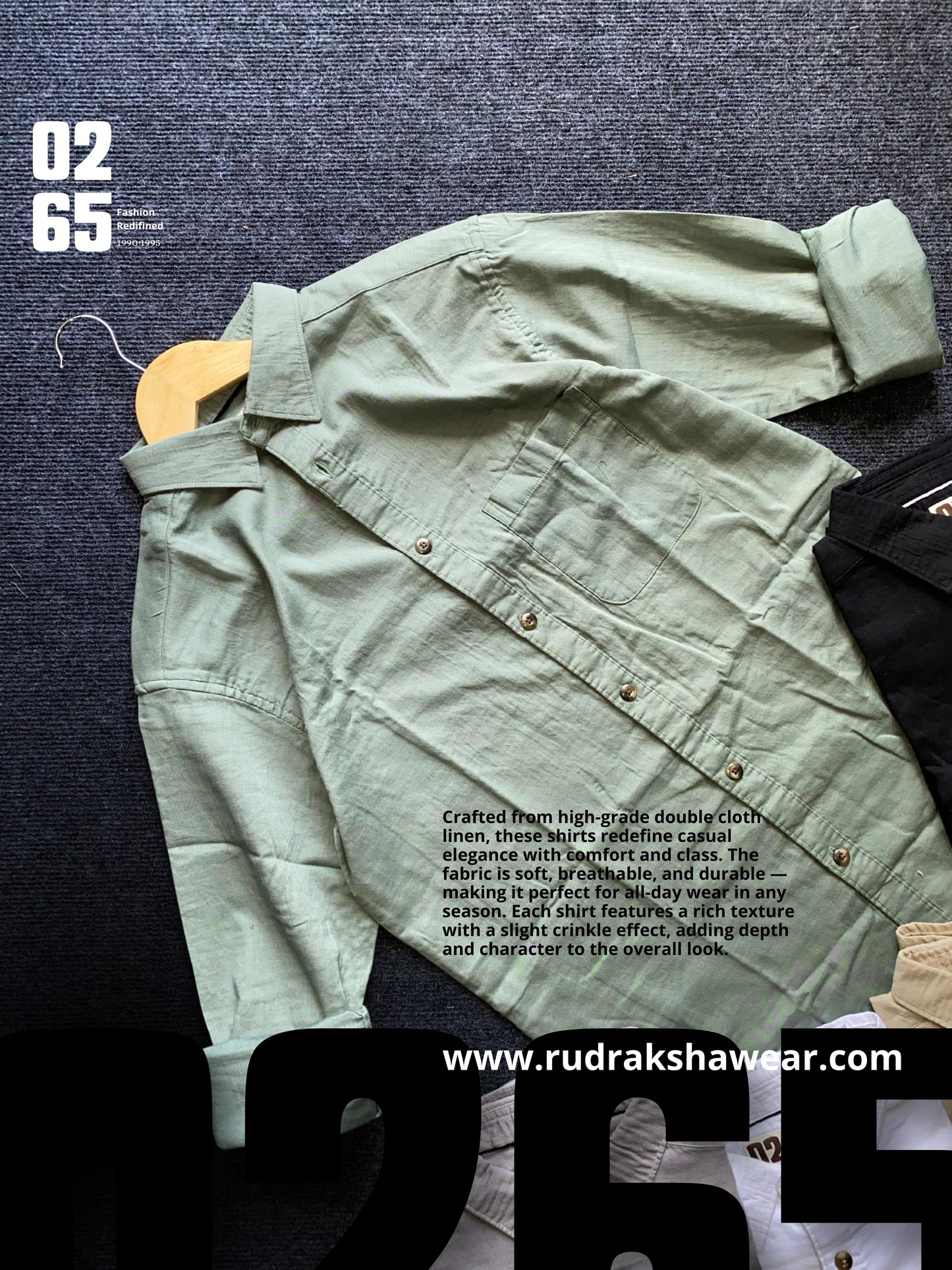 0265 Premium Double cloth cotton linen full sleeve shirt