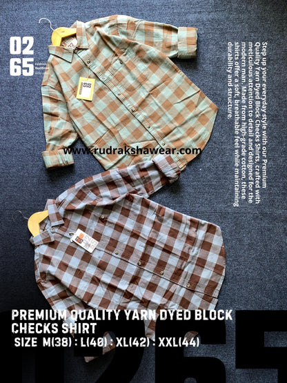 Full Sleeve Yarn Dyed Block Checks Shirt- Premium Range By 0265