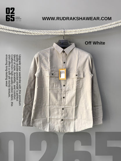 DOUBLE POCKET DOBBY FABRIC SHIRT