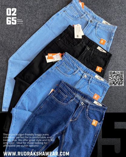 Carrot Fit Baggy Jeans By 0265 - Non Stretchable - Length 39.5" TO 40"