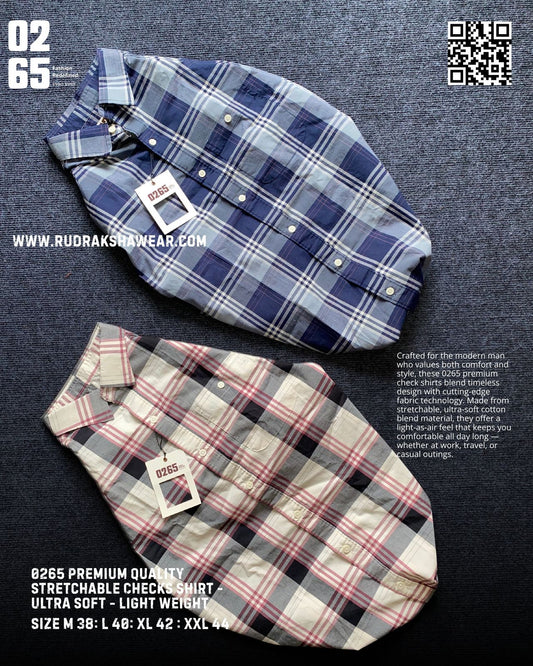 0265 Premium Stretchable Full Sleeve Checks Shirt