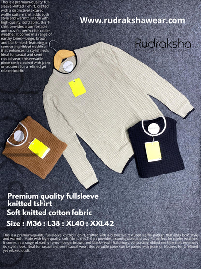 Premium Cotton Knitted Full Sleeve T-shirts - Pre Winter Collection