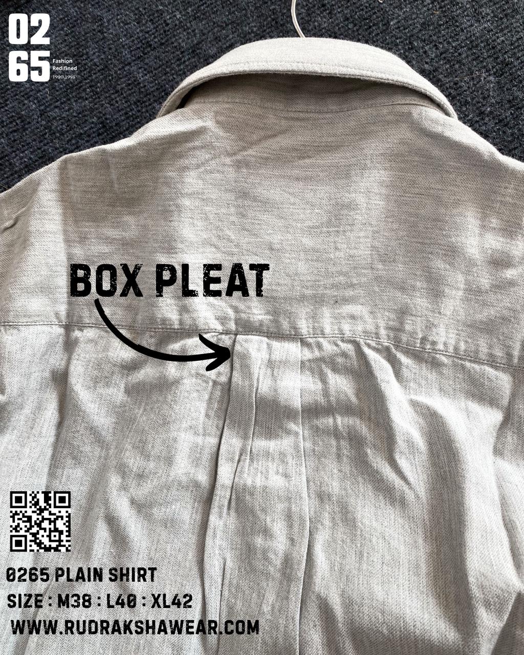 Melange Plain Full Sleeve Shirt | 100% Cotton | Back Side Box Pleated