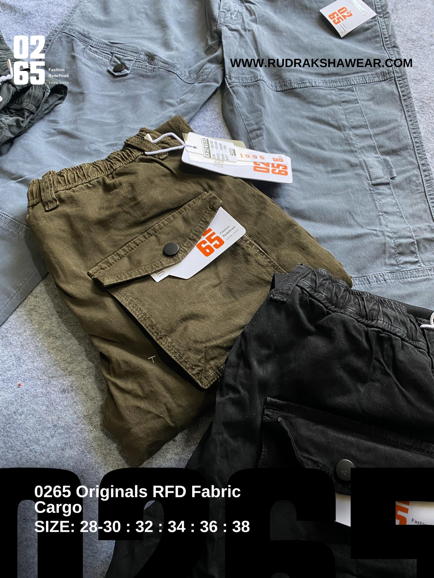 RFD 4 Pocket Cargo Pant By 0265 - Length 40'' - Slim Fit