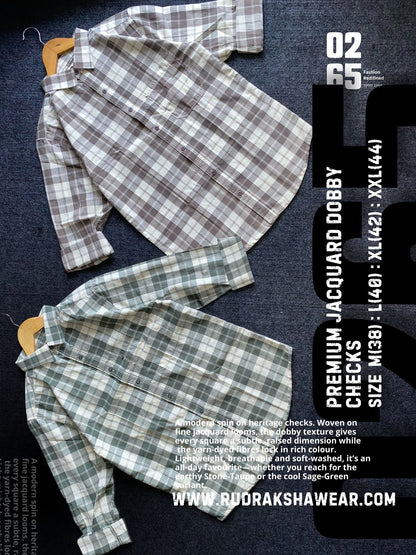 0265 Premium Jacquard Dobby Checks Full Sleeve Shirt