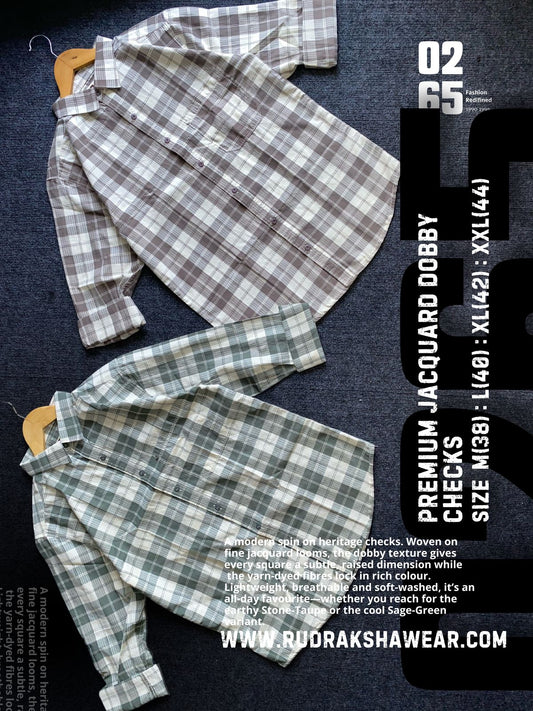 0265 Premium Jacquard Dobby Checks Full Sleeve Shirt