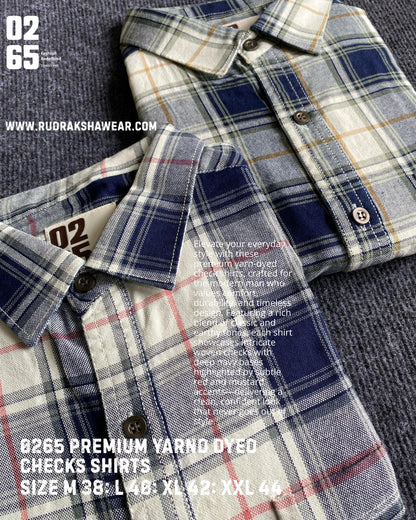 Indigo Full Sleeve Yarn Dyed Checks Shirt- Premium Range By 0265