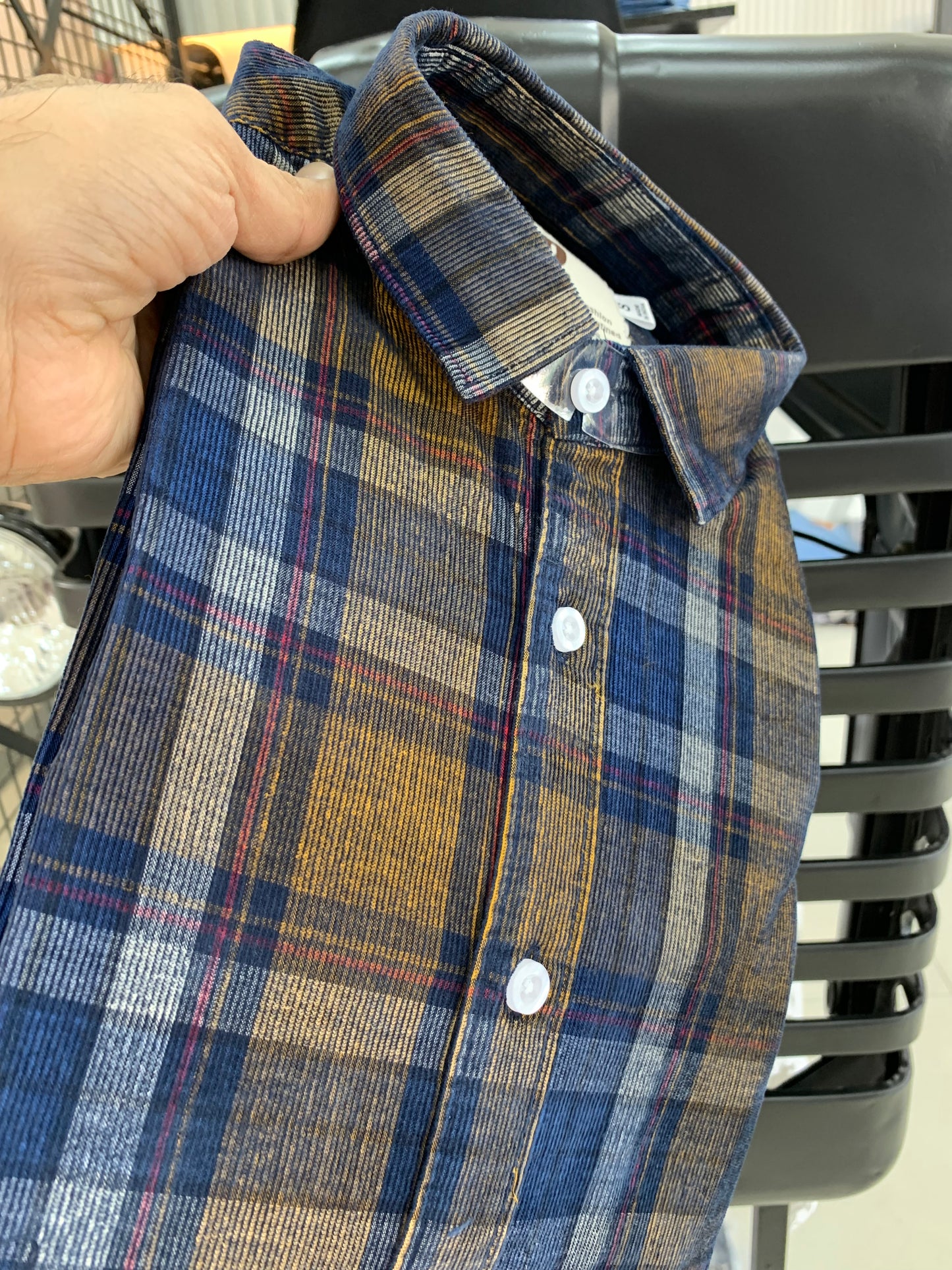 Yarn Dyed Cord Checks Full Sleeve Shirt By 0265