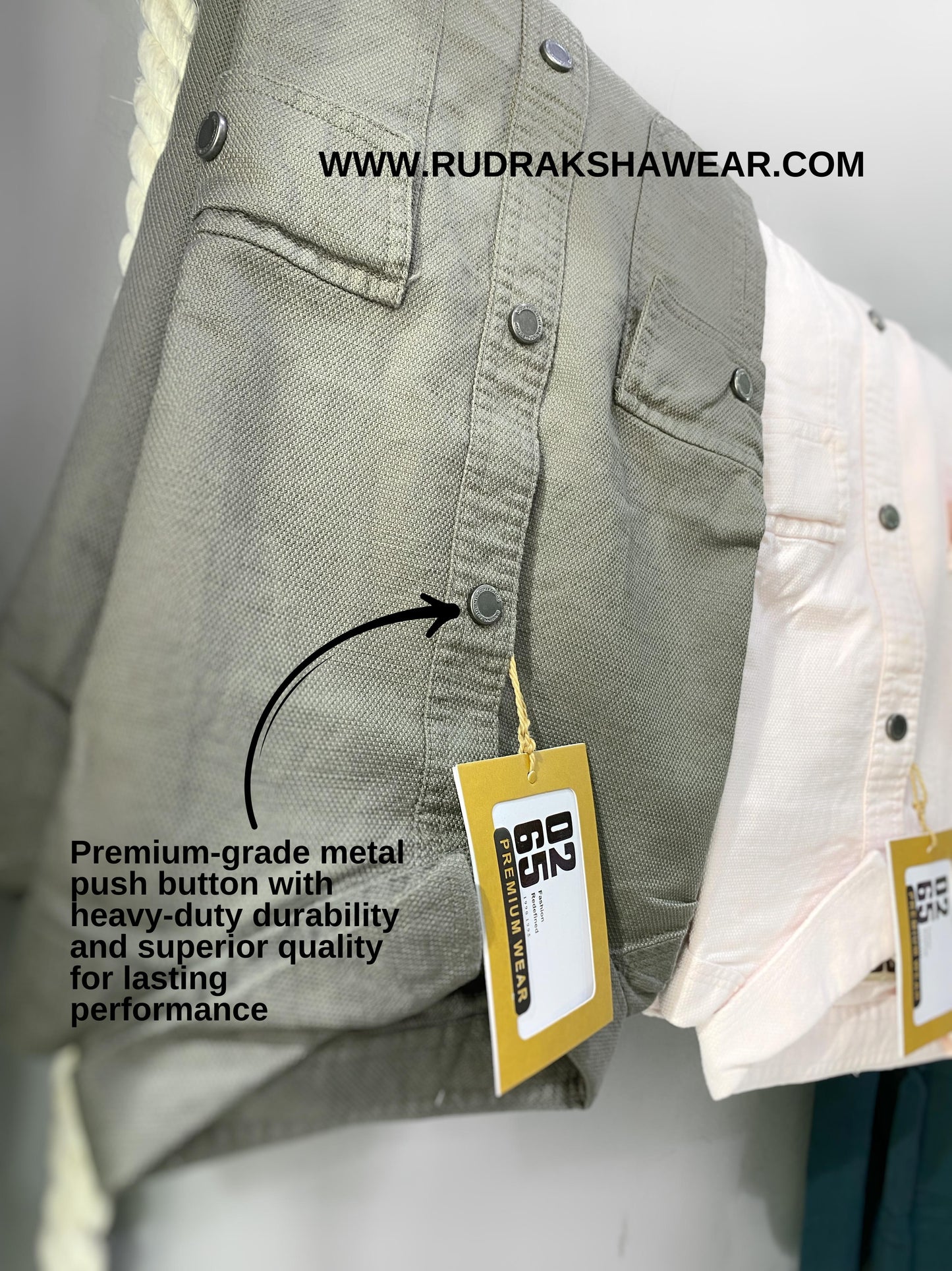 DOUBLE POCKET DOBBY FABRIC SHIRT