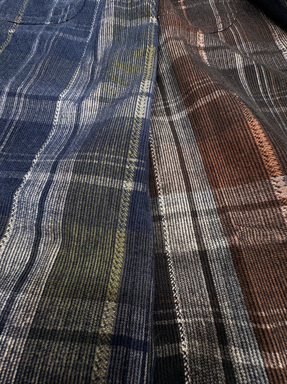 0265 Corduroy Double Pocket Full Sleeve Shirt | Yarn Dyed Checks