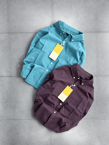 Cotton Linen full Sleeve Shirt | Button Down Collar