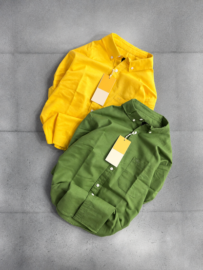 Cotton Linen full Sleeve Shirt | Button Down Collar