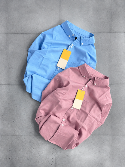 Cotton Linen full Sleeve Shirt | Button Down Collar