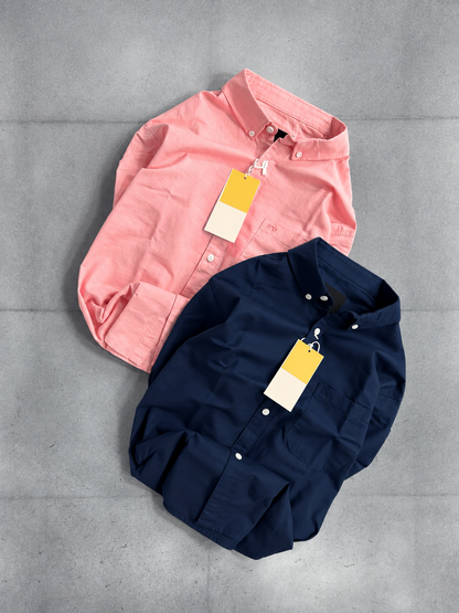 Cotton Linen full Sleeve Shirt | Button Down Collar