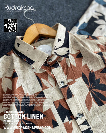 Cotton Linen Printed Shirts | Full Sleeve | Ultra Soft Fabric