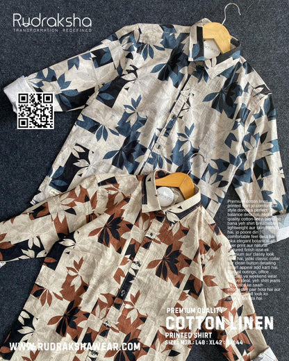 Cotton Linen Printed Shirts | Full Sleeve | Ultra Soft Fabric