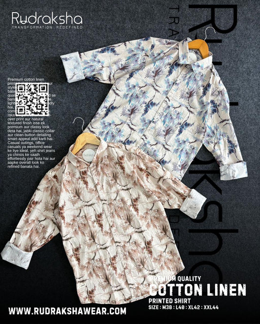Cotton Linen Printed Shirts | Full Sleeve | Ultra Soft Fabric