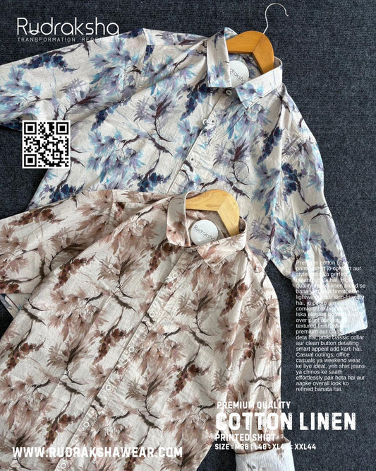 Cotton Linen Printed Shirts | Full Sleeve | Ultra Soft Fabric