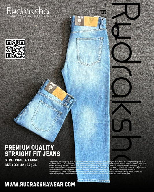 Straight Fit Jeans | Premium Quality | Stretchable | Length 40” | Long Lasting Shades | Comfort in every move