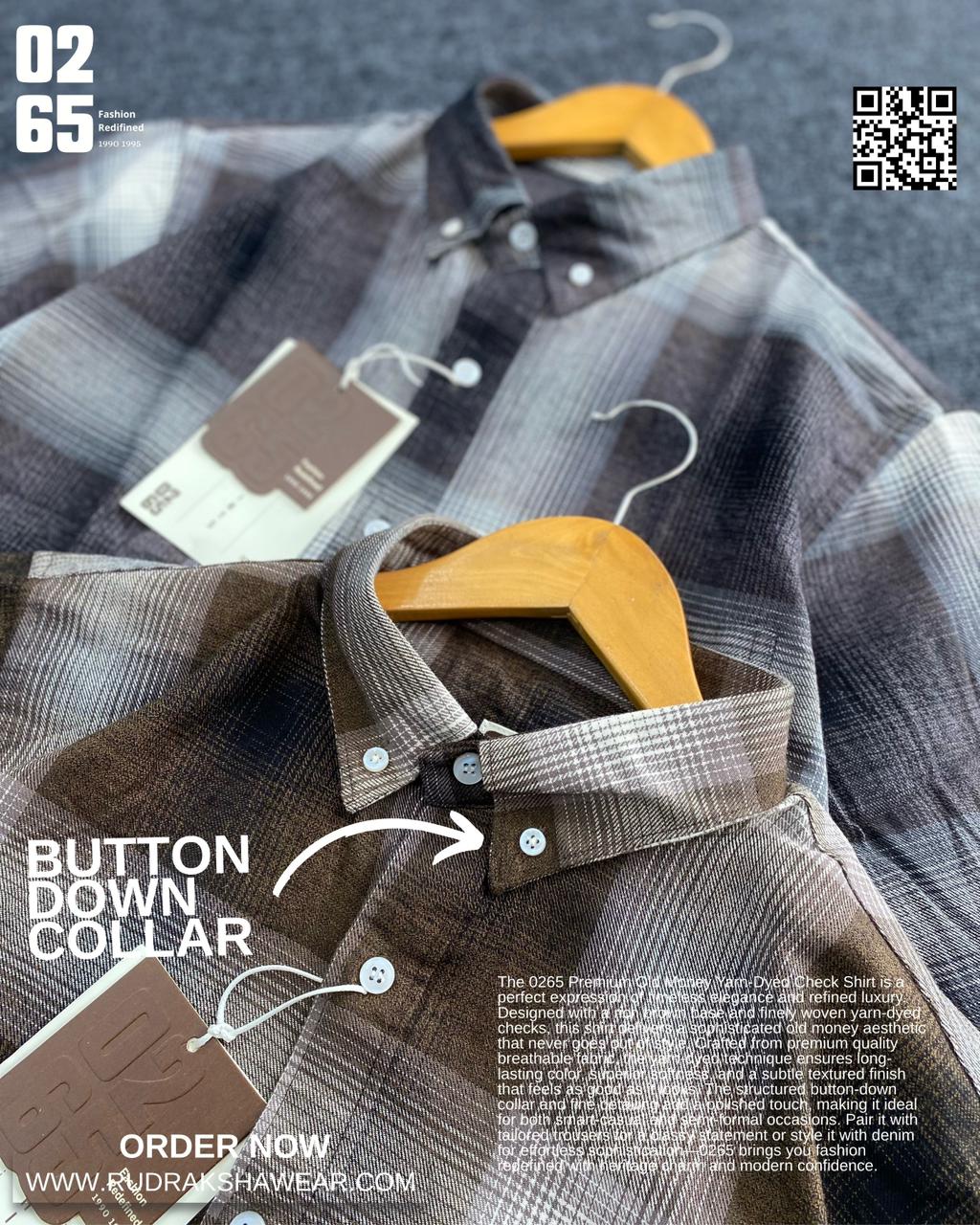 0265 Premium Ultra soft yarn dyed old money checks full sleeve shirt| 100% cotton | Backside box pleated