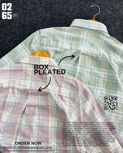 0265 Premium Yarn Dyed Checks Full Sleeve Shirt | Cotton Textured Fabric | Backside Box Pleated
