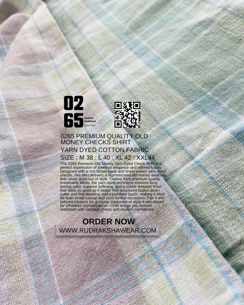 0265 Premium Yarn Dyed Checks Full Sleeve Shirt | Cotton Textured Fabric | Backside Box Pleated