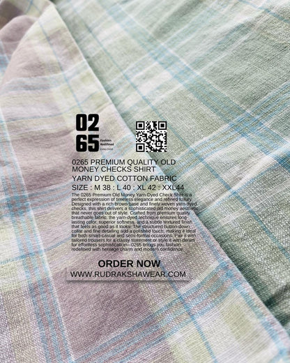 0265 Premium Yarn Dyed Checks Full Sleeve Shirt | Cotton Textured Fabric | Backside Box Pleated