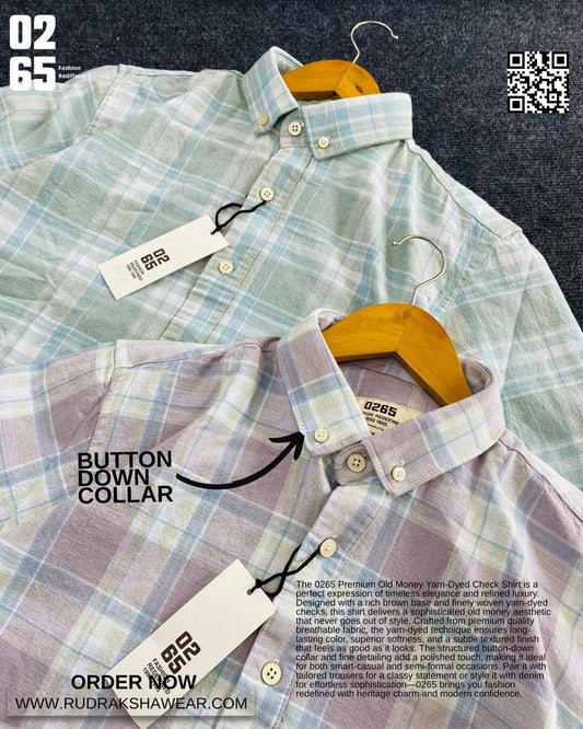 0265 Premium Yarn Dyed Checks Full Sleeve Shirt | Cotton Textured Fabric | Backside Box Pleated