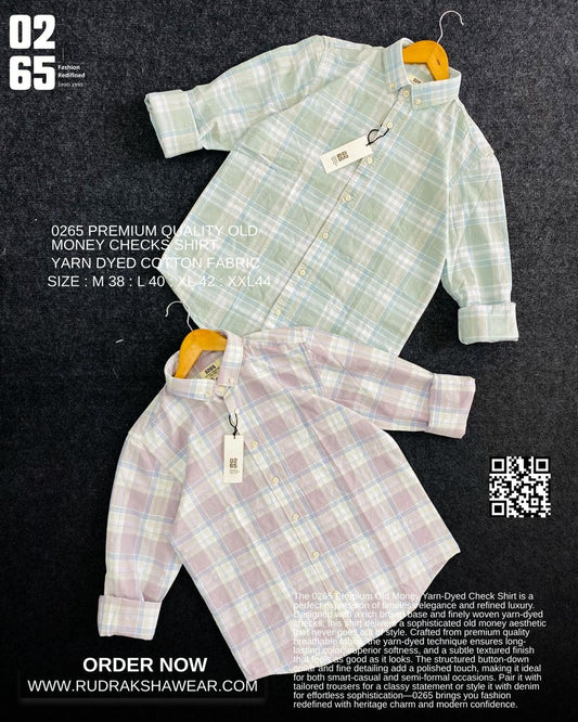 0265 Premium Yarn Dyed Checks Full Sleeve Shirt | Cotton Textured Fabric | Backside Box Pleated