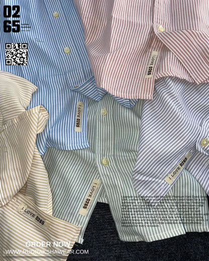 0265 Signature Premium Lining Full Sleeve Shirts | 100% Cotton Oxford | Ultra Soft Fabric | Backside Box Pleated With Loop | Button Down Collar