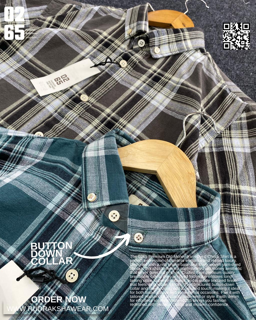 0265 Premium Yarn Dyed Checks Full Sleeve Shirt | Cotton Textured Fabric | Backside Box Pleated