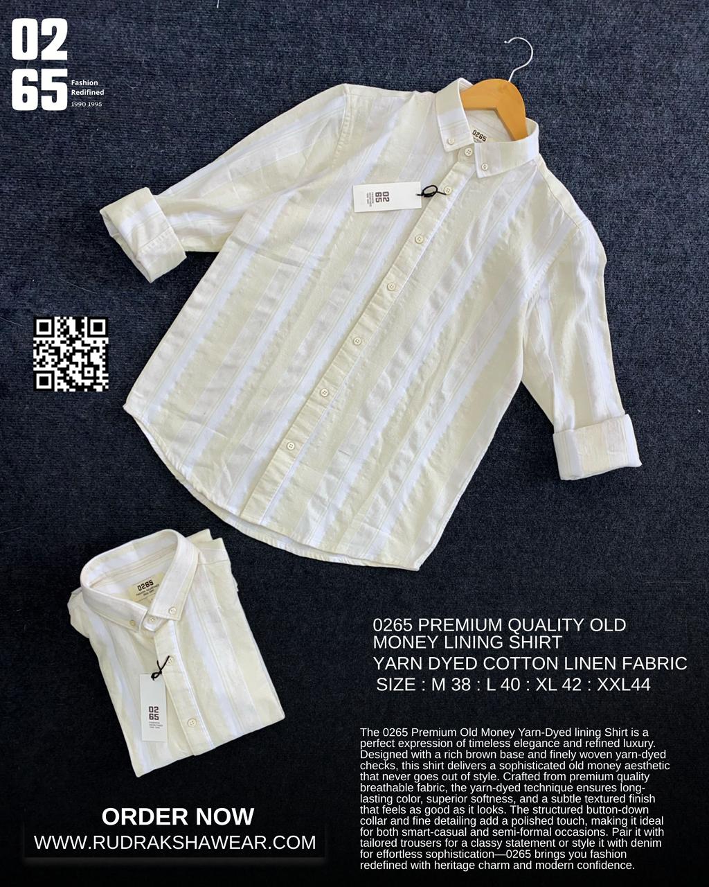 0265 Premium Yarn Dyed Lining Full Sleeve Shirt | Cotton Textured Fabric | Backside Box Pleated