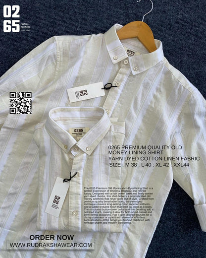0265 Premium Yarn Dyed Lining Full Sleeve Shirt | Cotton Textured Fabric | Backside Box Pleated