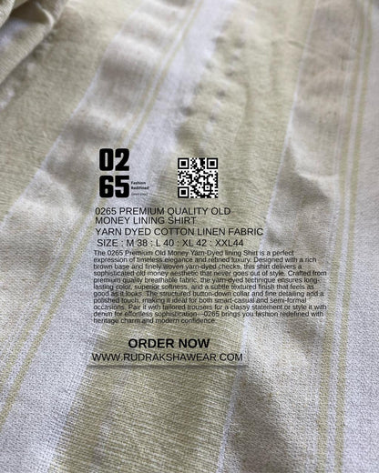 0265 Premium Yarn Dyed Lining Full Sleeve Shirt | Cotton Textured Fabric | Backside Box Pleated