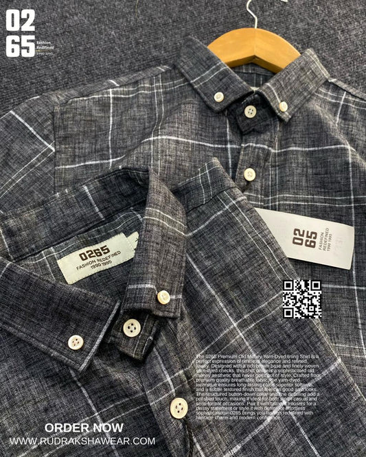 0265 Premium Cotton Linen Checks Shirts | Backside Box Pleated | Button Down Collar | Ultra Soft Fabric | Yarn Dyed Fabric