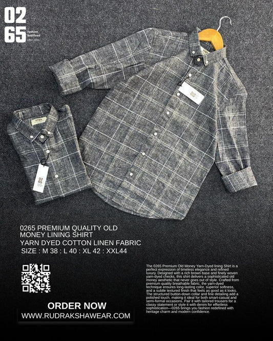0265 Premium Cotton Linen Checks Shirts | Backside Box Pleated | Button Down Collar | Ultra Soft Fabric | Yarn Dyed Fabric