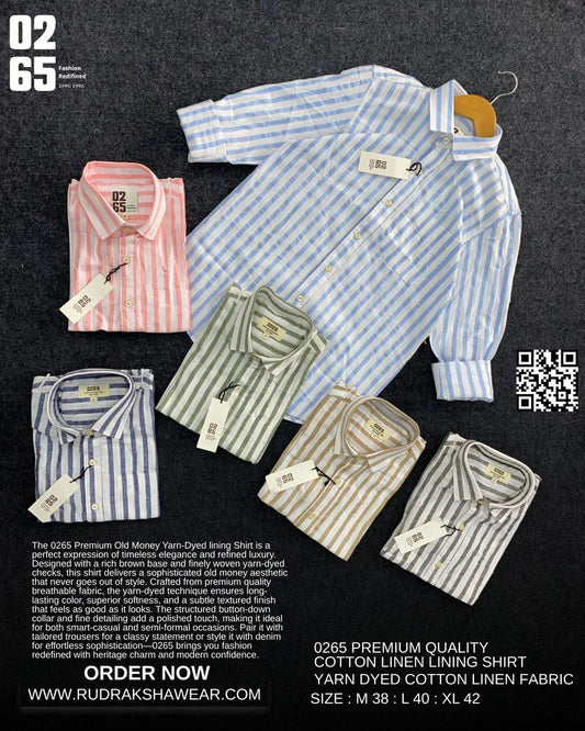 0265 Premium Cotton Linen Lining Shirts | Backside Box Pleated | Button Down Collar | Ultra Soft Fabric | Yarn Dyed