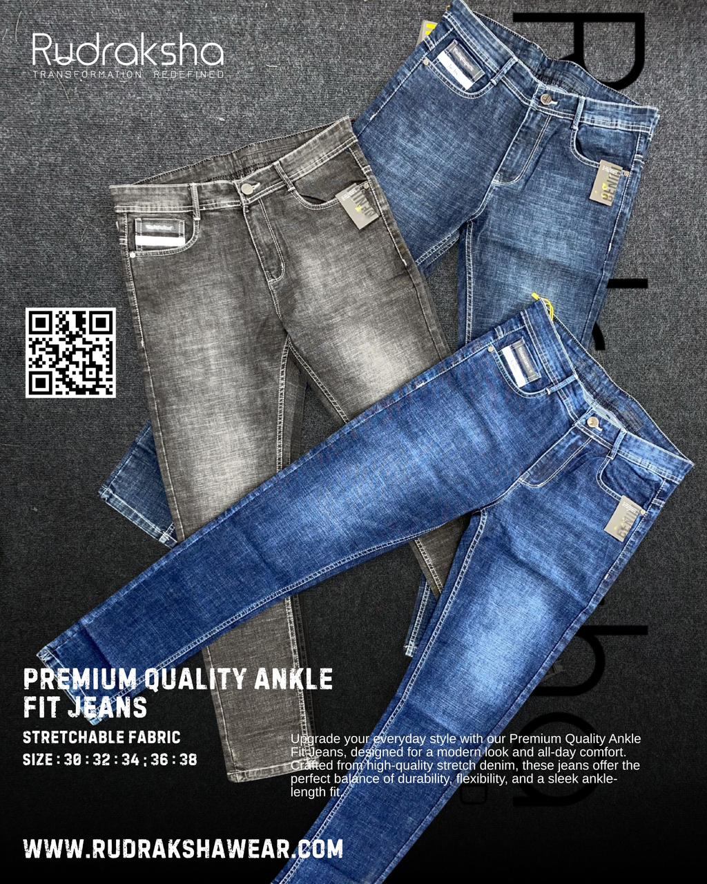 Premium Quality Ankle Fit jeans | Stretchable