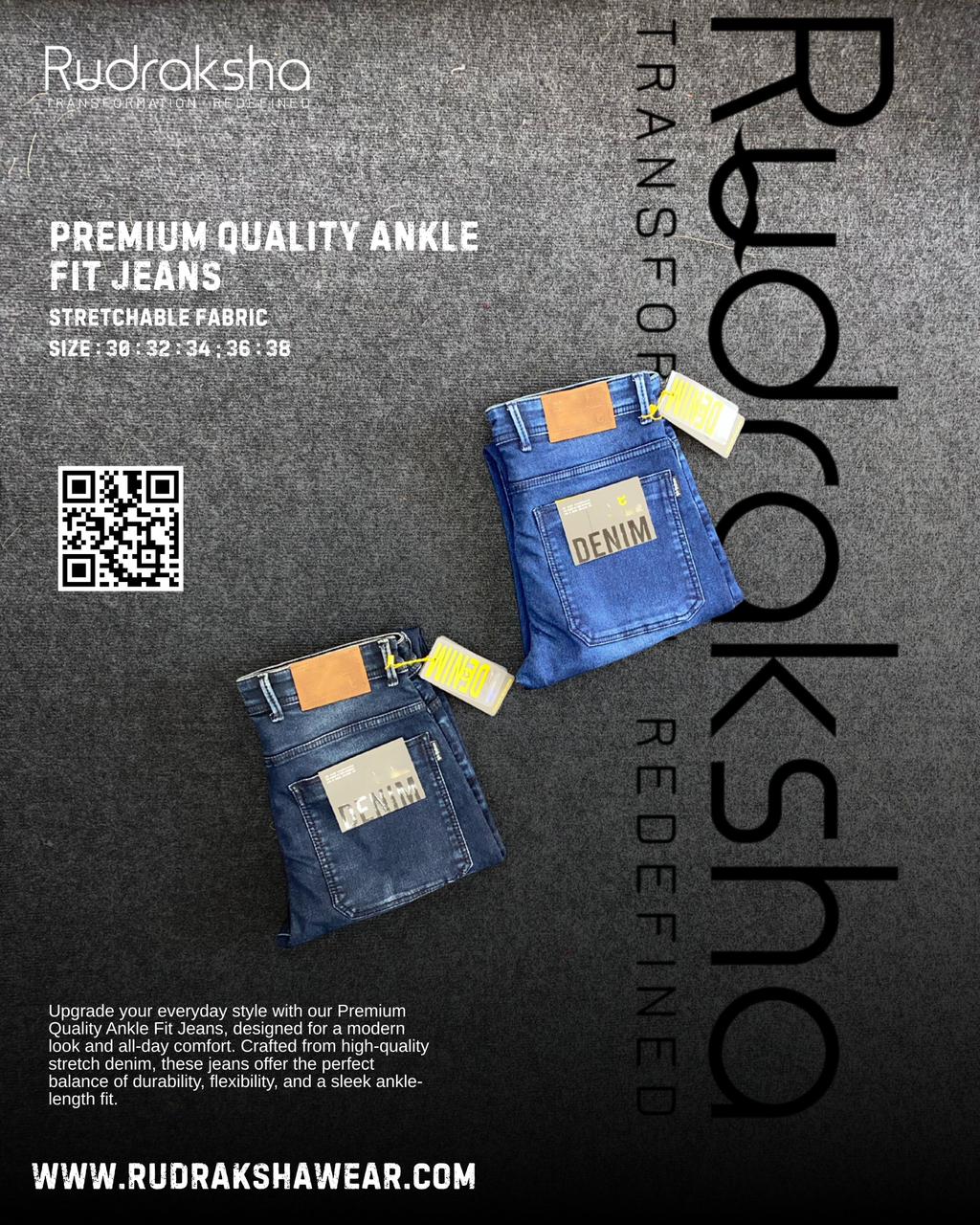 Premium Quality Ankle Fit jeans | Stretchable
