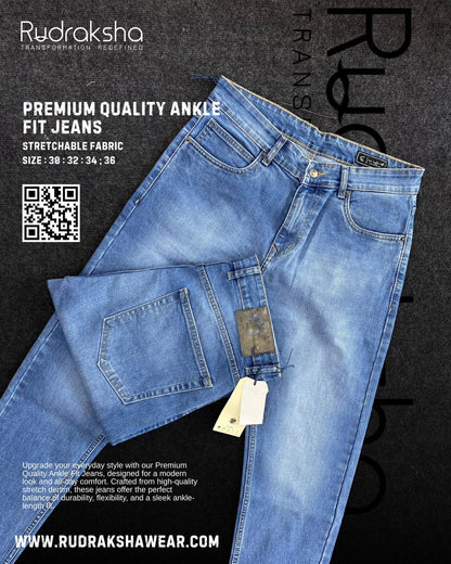 Premium Quality Ankle Fit Jeans | Stretchable | Durable | Comfortable | Length 40"