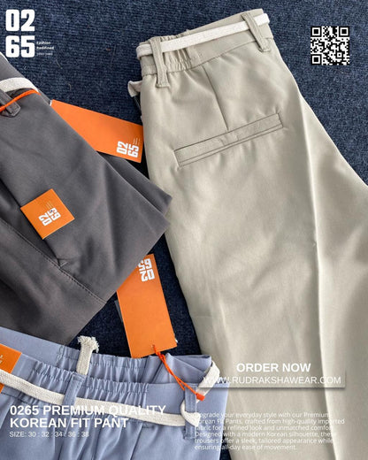 0265 Premium Korean Fit Causal Trouser | Imported Fabric | Size Waist Elastic Band For Next Level Comfort
