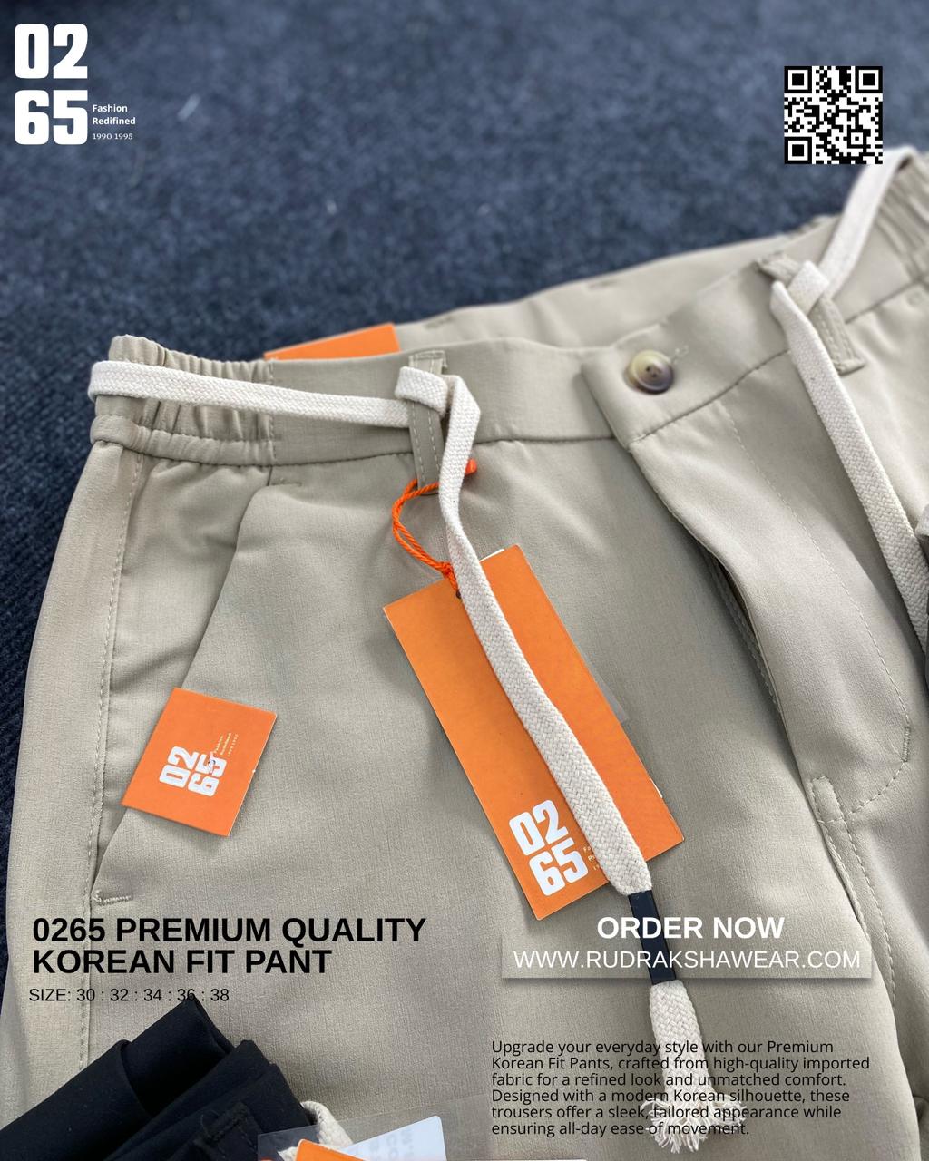 0265 Premium Korean Fit Causal Trouser | Imported Fabric | Size Waist Elastic Band For Next Level Comfort
