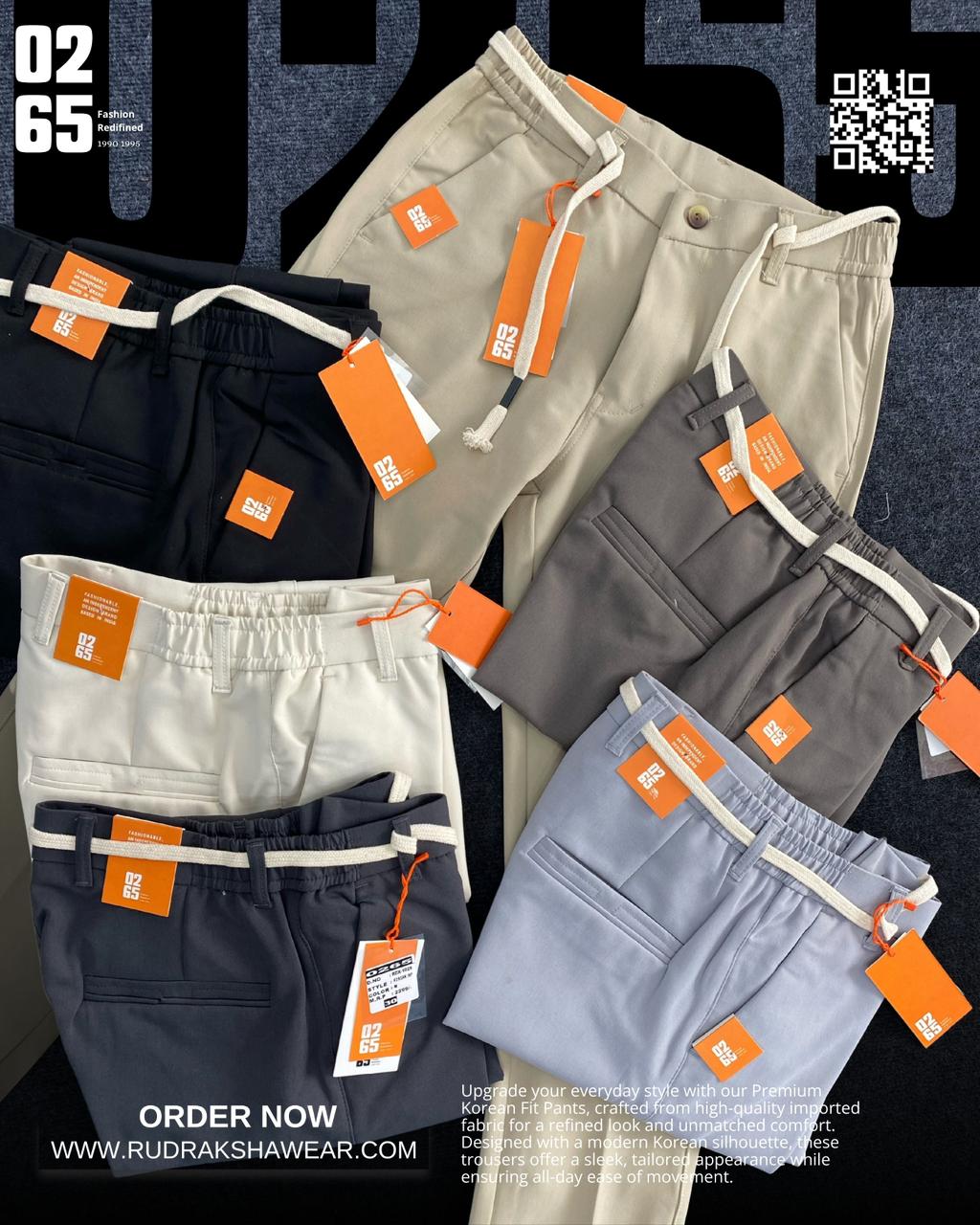 0265 Premium Korean Fit Causal Trouser | Imported Fabric | Size Waist Elastic Band For Next Level Comfort