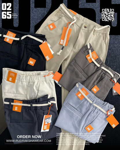 0265 Premium Korean Fit Causal Trouser | Imported Fabric | Size Waist Elastic Band For Next Level Comfort