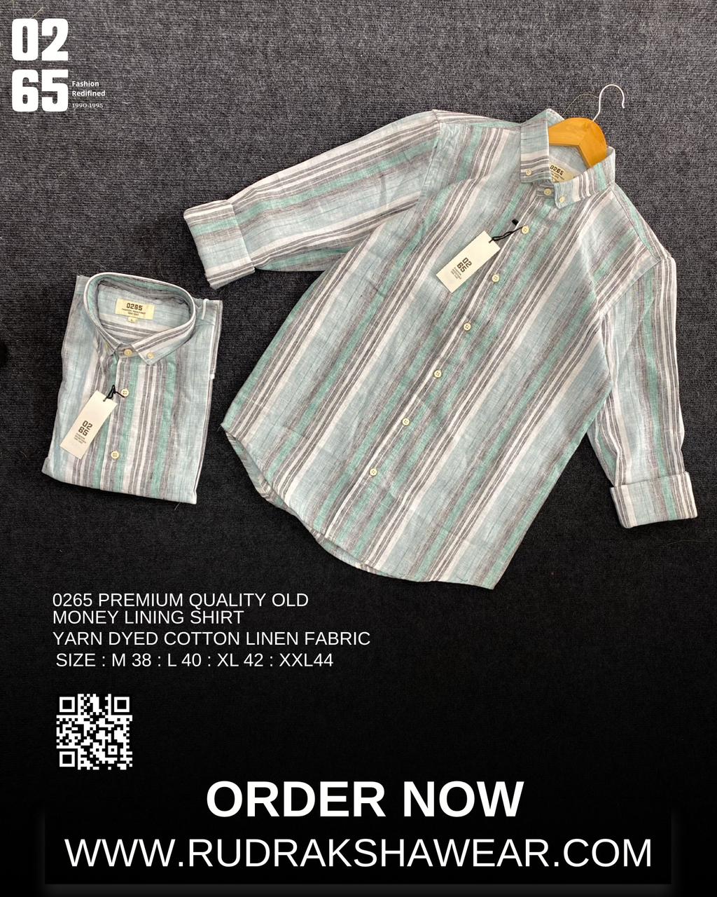 0265 Premium Yarn Dyed Cotton Lining Full Sleeve Shirt | Backside Box Pleated