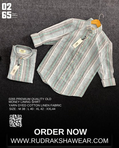 0265 Premium Yarn Dyed Cotton Lining Full Sleeve Shirt | Backside Box Pleated