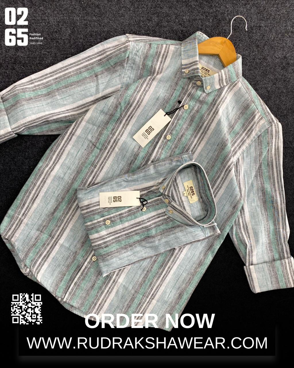 0265 Premium Yarn Dyed Cotton Lining Full Sleeve Shirt | Backside Box Pleated